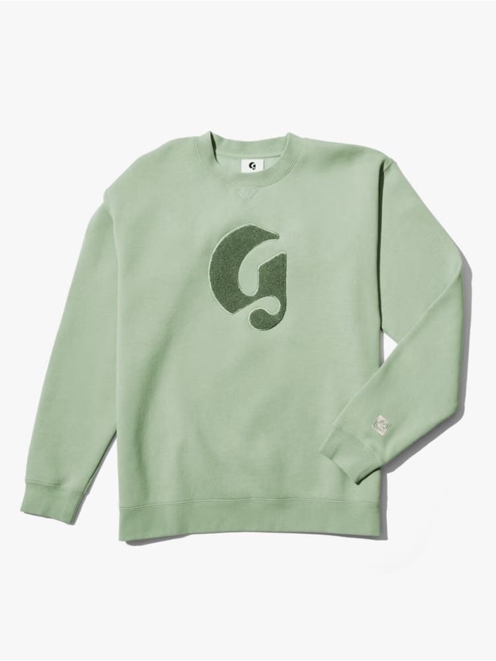 Glossier G Logo Crewneck Sweatshirt Sage Green Size Small